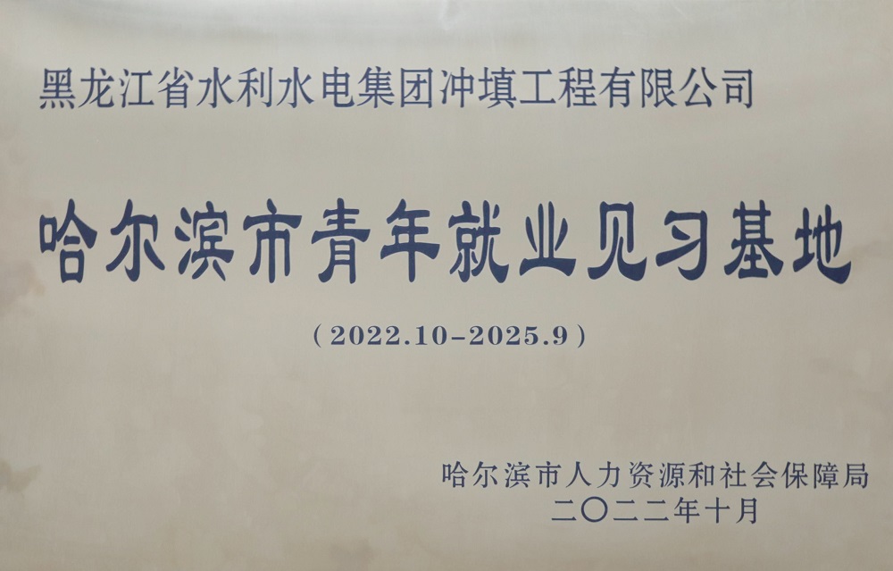 厚植人才沃土 賦能發(fā)展引擎——沖填公司被授予“哈爾濱市青年就業(yè)見習(xí)基地”稱號